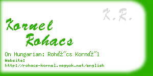 kornel rohacs business card